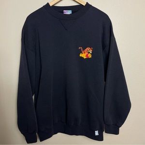 Vintage Winnie The Pooh and Tiger Black Crew Neck Sweatshirt Women’s XL